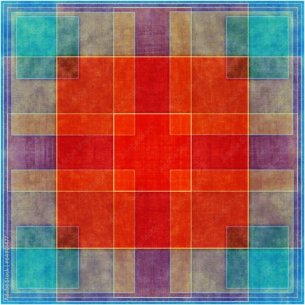 geometric grunge colorful background with squares