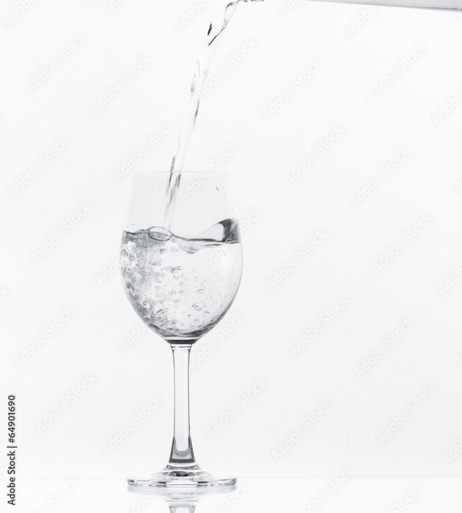 Pouring water on glass Pouring water on glass