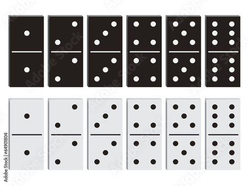 Domino black and white set.