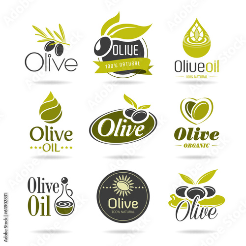 Olive oil icon set