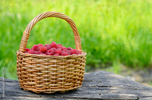 Raspberries in the basket