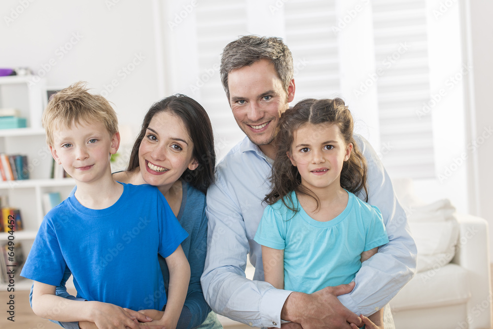 portrait of a beautiful family at home portrait of a beautiful family at home