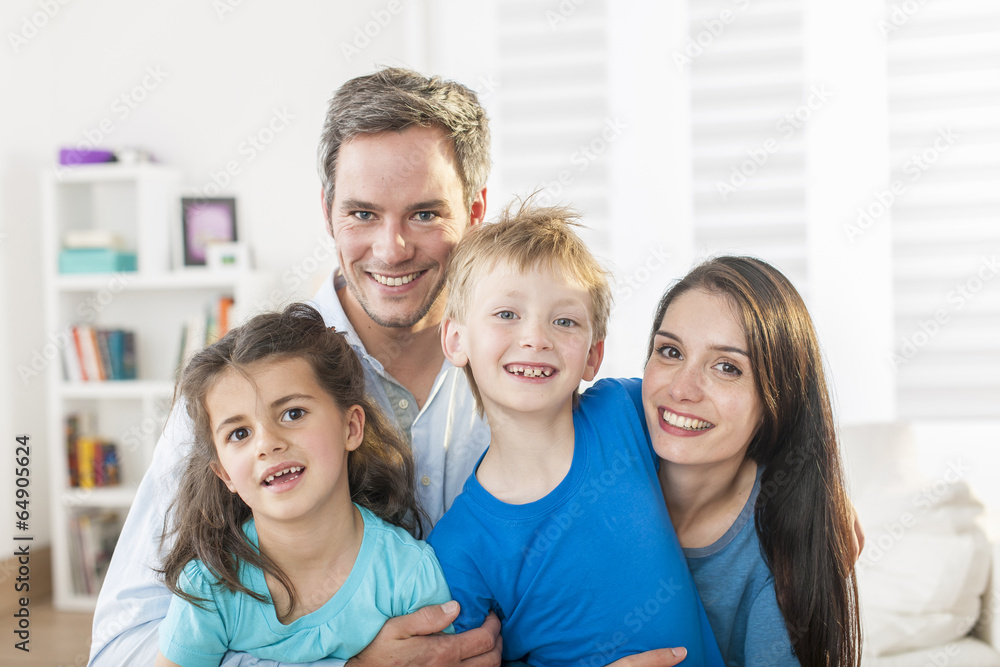 portrait of a beautiful family at home portrait of a beautiful family at home