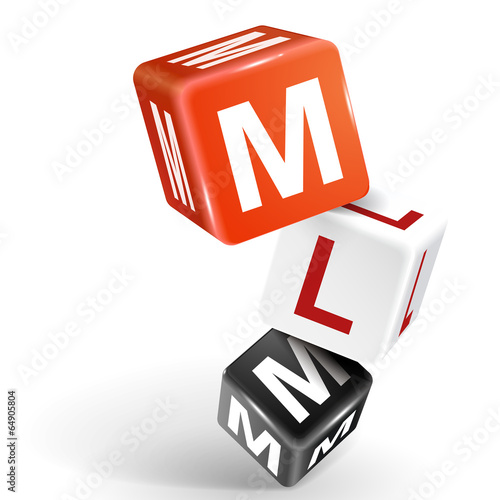3d dice illustration with word MLM