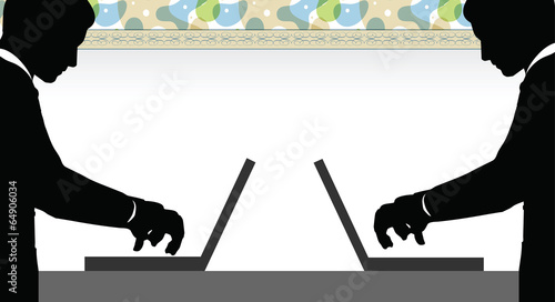 two men on laptop pc