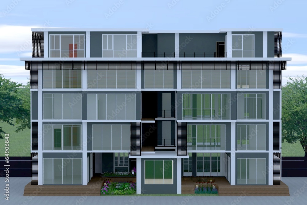 This is a modern office building. This is a modern office building.