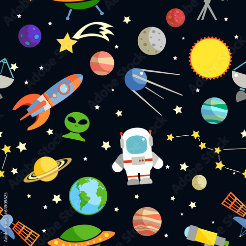 Space seamless pattern