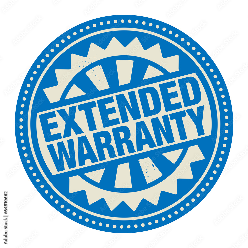 Abstract stamp or label with the text Extended Warranty