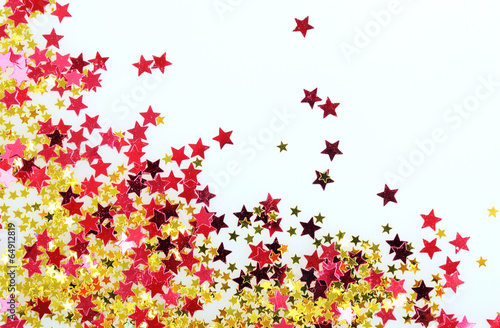 Stars confetti isolated on white background