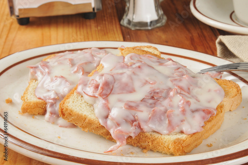 Vászonkép Chipped beef on toast