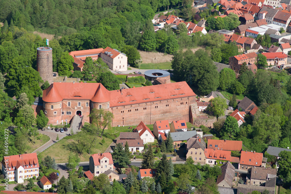 Obraz premium Burg Eisenhardt - Bad Belzig - Luftbild