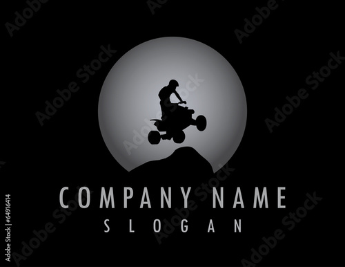 Quad bike black background