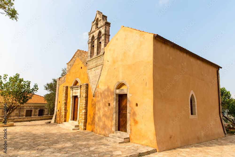 Church in small cretan village Kavros in Crete  island, Greece