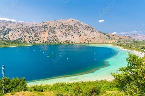Freshwater lake in village Kavros in Crete island, Greece.