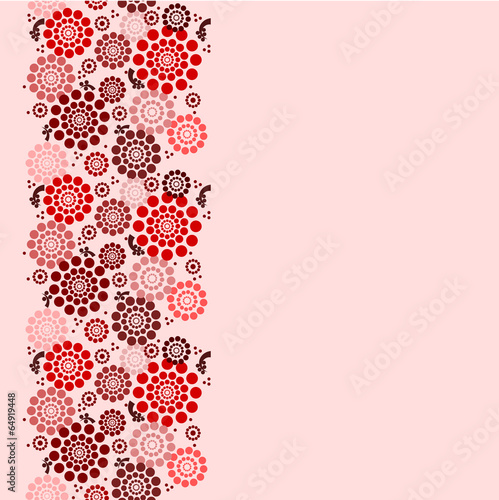 Vector floral background seamless pattern in red