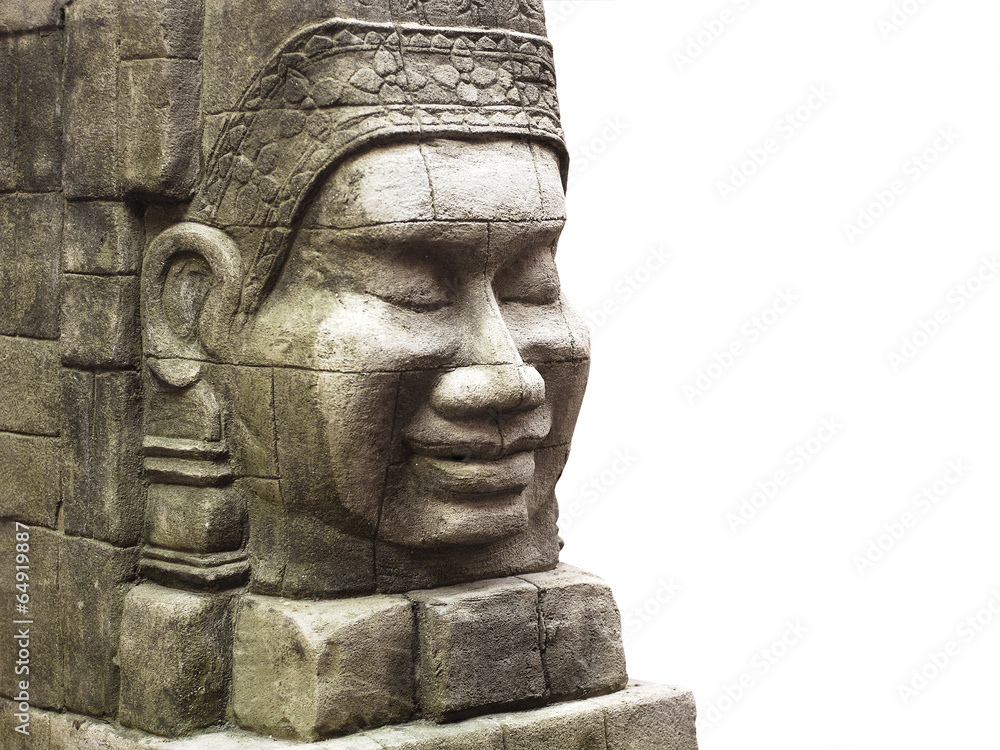 Ancient stone face statue, Bayon style
