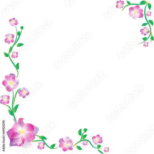 Floral frame isolated on white