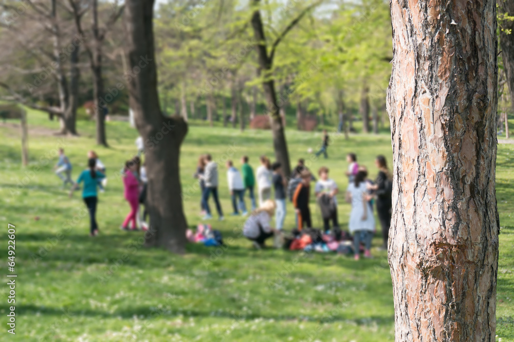 children playing in the park