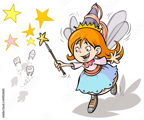 Tooth fairy cute cartoon.