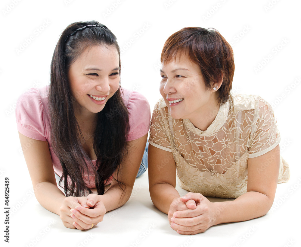 Mother and daughter chatting Mother and daughter chatting