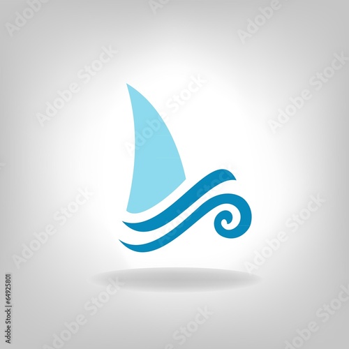 the stylized ship, boat on a light background