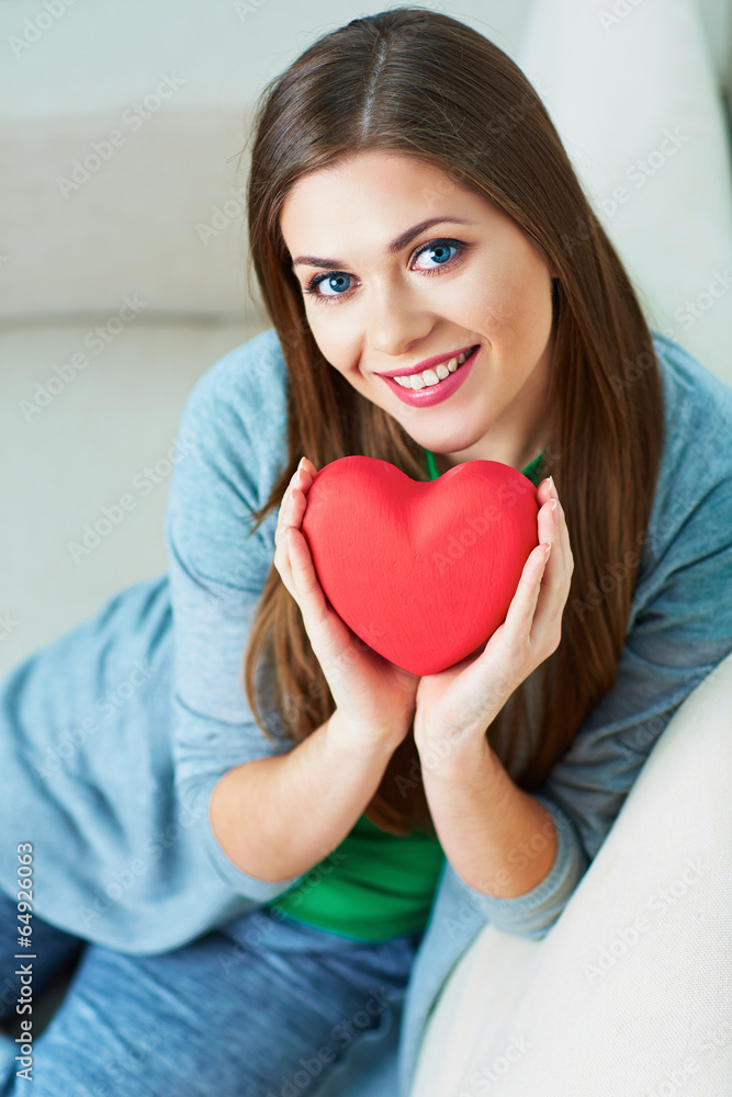 Woman hold heart. Valentine day Woman hold heart. Valentine day