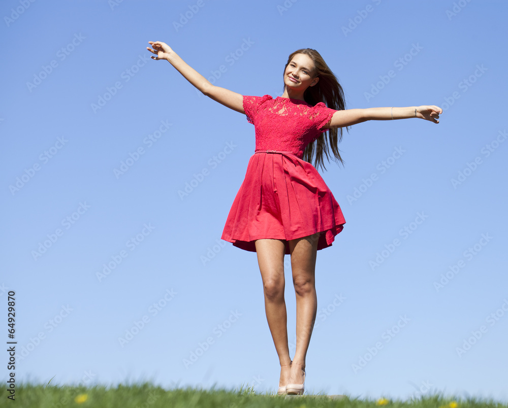 Sexy young woman in red sexy dress Sexy young woman in red sexy dress