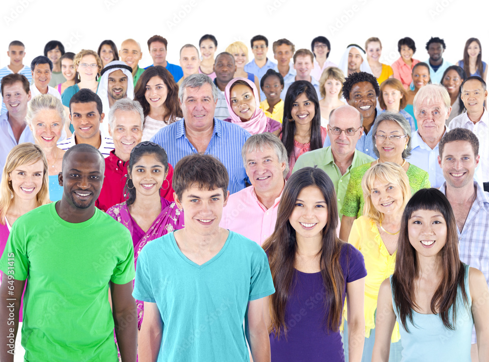 Large Group of Multi-Ethnic Cheerful People Large Group of Multi-Ethnic Cheerful People