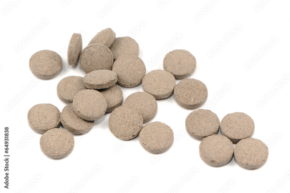 Indian Herbal Pills Isolated on White Background Indian Herbal Pills Isolated on White Background