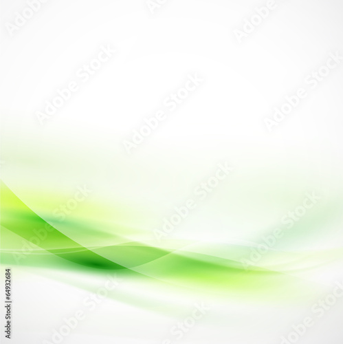 Abstract smooth green flow background, Vector illustration