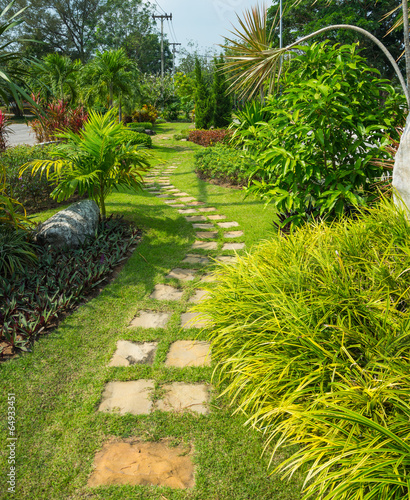 outdoor garden stone pathway