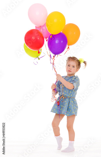 Charming girl with balloons.