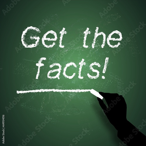 get the facts Tafel Kreide weiß Fakt ist