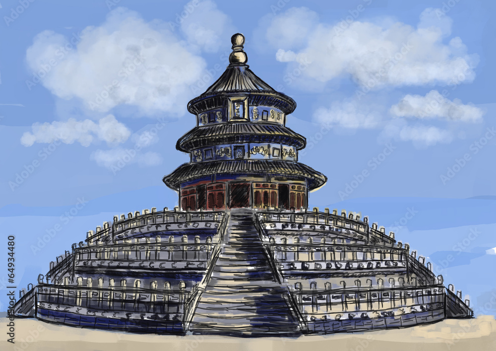 cg painting Temple of Heaven