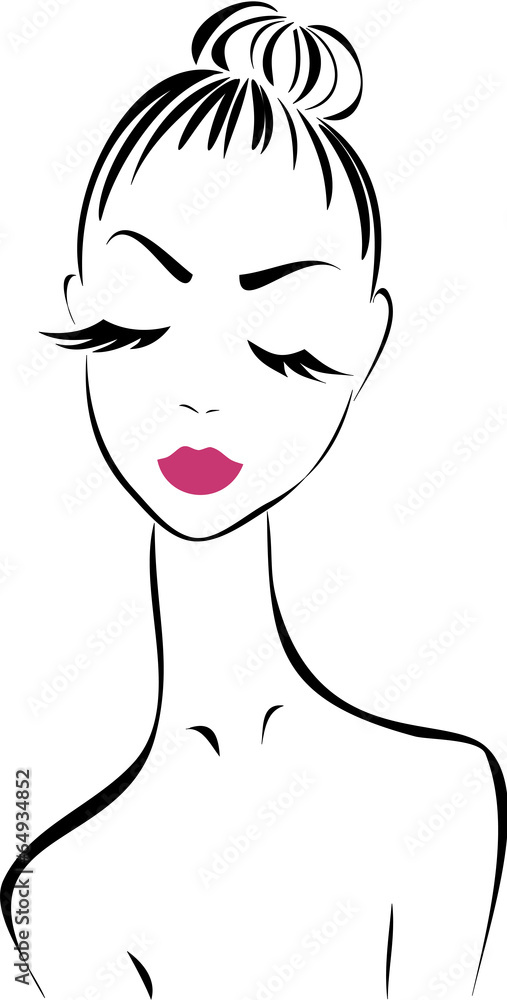Beautiful woman face Fashion icon Cute vector illustration Beautiful woman face Fashion icon Cute vector illustration