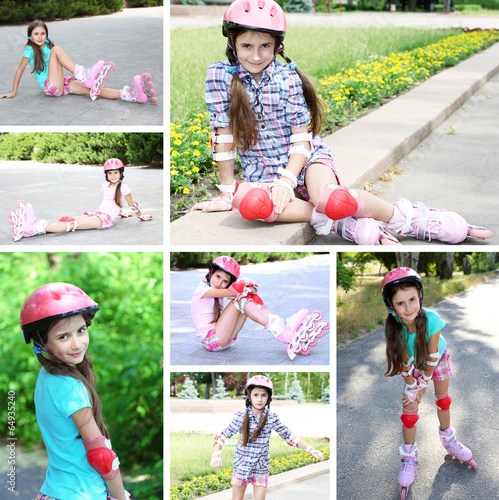 Collage of photos with girl...