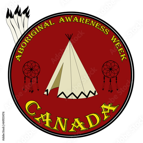 Aboriginal awareness week sign, label vector illustration