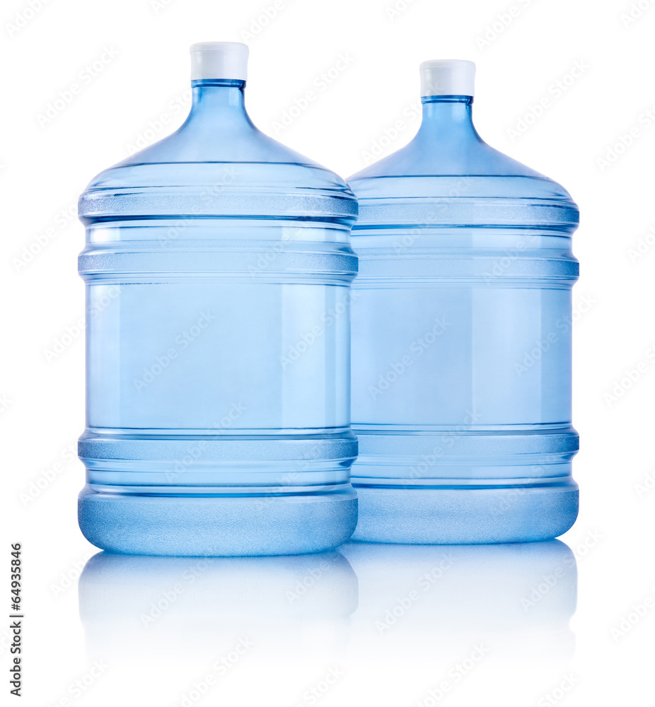Two big bottles of water isolated on white background Two big bottles of water isolated on white background