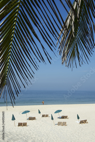 Rio Tropical Beach With Chairs And Umbrellas photo