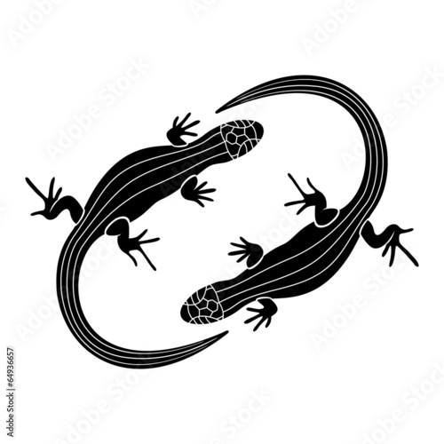 Vector sign. Lizards.