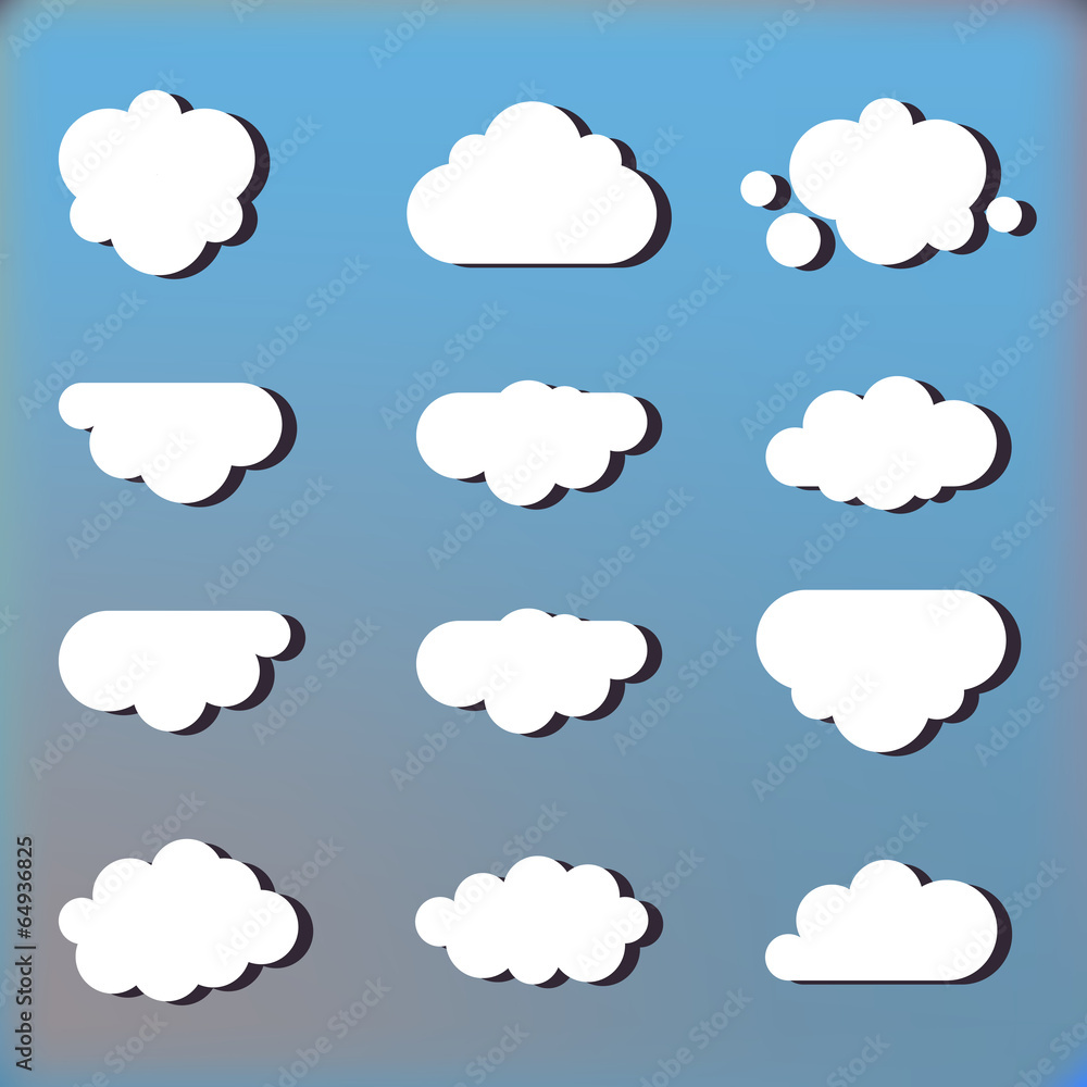 set of clouds in the sky icons, illustration
