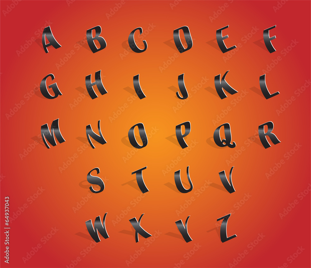 Obraz premium Alphabet font, cut out of paper, ilustration