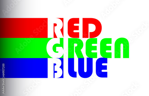 RGB concept with label of colors photo