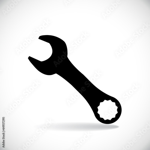 Spanner casting a shadow, silhouette