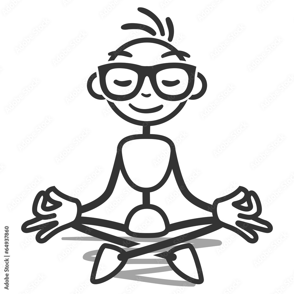 Obraz premium Stickman, meditating, yoga, lotus position