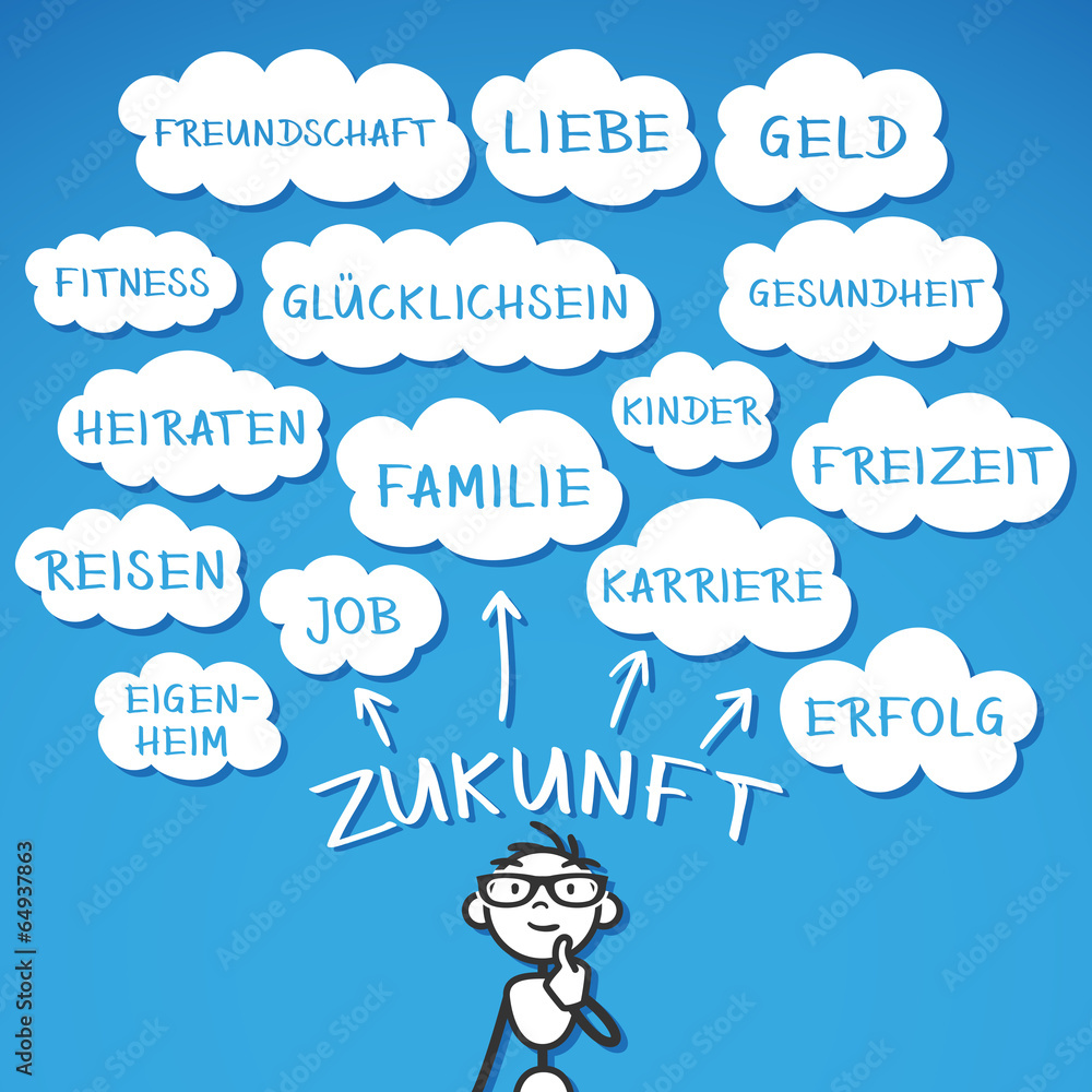 Strichmännchen, Zukunft, Träume, Wünsche Stock Vector Adobe Stock