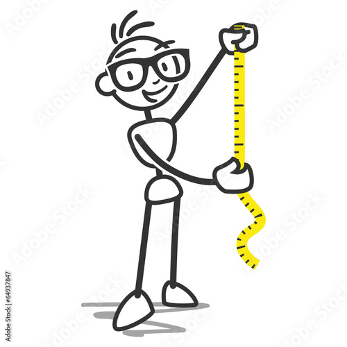 Stickman, measuring tape, health