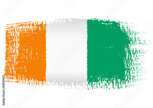brushstroke flag Ivory Coast