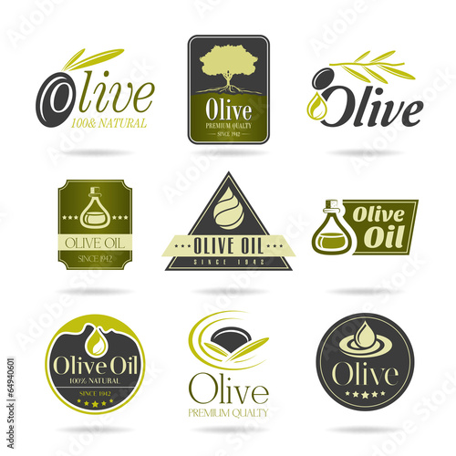 Olive oil icon set