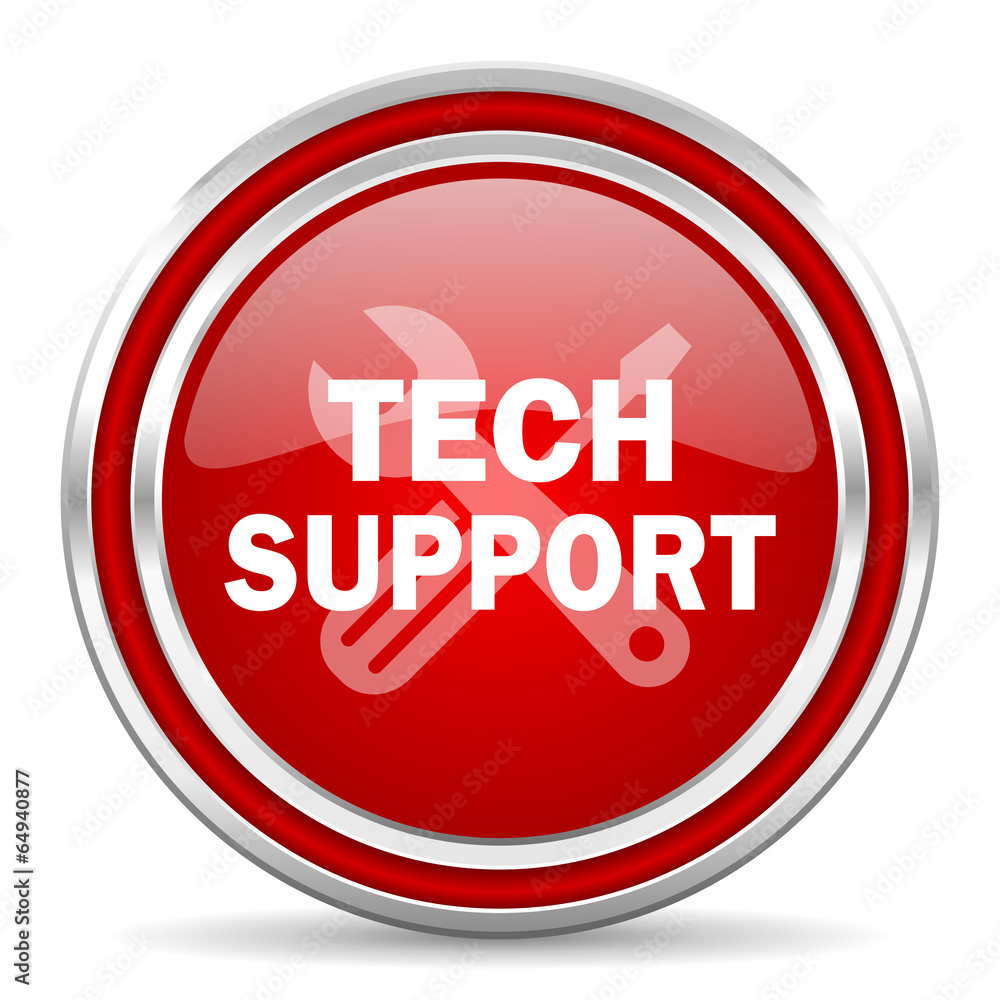 technical support red glossy icon
